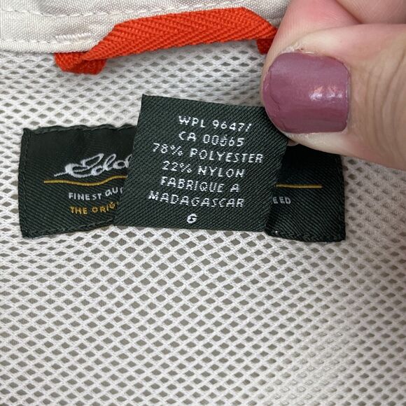 Eddie Bauer Shirt Mens Short Sleeve Button Fishing Hiking Zipper Pocket Large - Picture 5 of 12